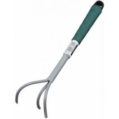 SIENA GARDEN Kleingrubber 3 Zinken Wechselstiel Anthrazit, Griff Grün