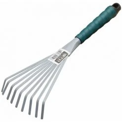 SIENA GARDEN Kleinfeger 9 Zinken Flach Wechselstiel Anthrazit, Griff Grün