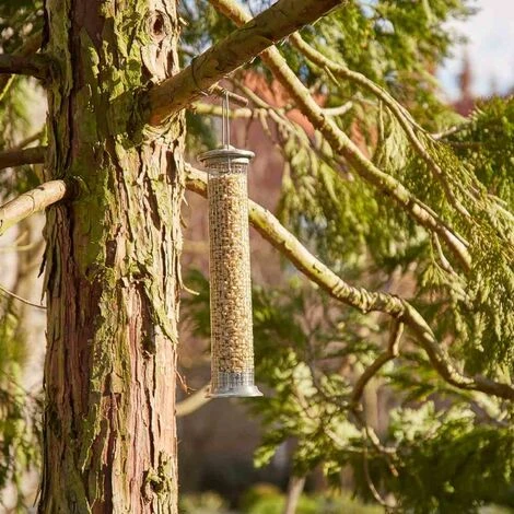 SIENA GARDEN Vogelfuttersäule Aluminium Line Für Nüsse, 39 Cm 4 SIENA GARDEN Vogelfuttersäule Aluminium Line Für Nüsse, 39 Cm – Bild 2