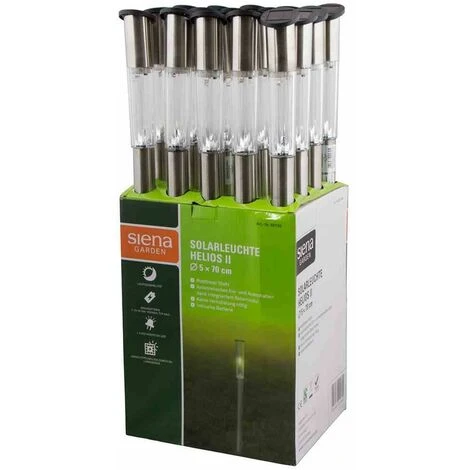 SIENA GARDEN Solarleuchte Helios II, Edelstahl/Kunststoff, 1 LED 1 LED, Ø 5 X 70 Cm 2 SIENA GARDEN Solarleuchte Helios II, Edelstahl/Kunststoff, 1 LED 1 LED, Ø 5 X 70 Cm