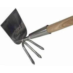 SIENA GARDEN ClassicLine Doppelhacke, 3 Zinken, Edelstahl, 140 Cm Eschenstiel FSC 100%