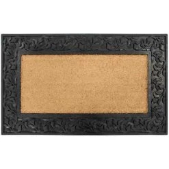 SIENA GARDEN Gummifußmatte Blattwerk Eckig 90x55cm Schmutzfangmatte Fußmatte Fußabtreter TOP