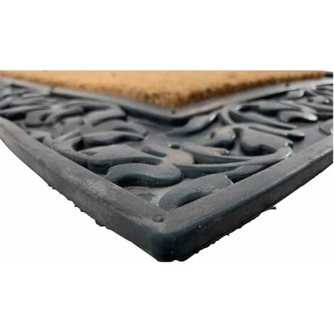 SIENA GARDEN Gummifußmatte Blattwerk Eckig 90x55cm Schmutzfangmatte Fußmatte Fußabtreter TOP 5 SIENA GARDEN Gummifußmatte Blattwerk Eckig 90x55cm Schmutzfangmatte Fußmatte Fußabtreter TOP – Bild 3