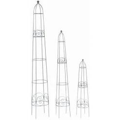 SIENA GARDEN Obelisken-Set Bastos, 3-teilig Metall Dunkelgrau, Unterverzinkt Ø 21 X 100 Cm, Ø 26 X 150 Cm, Ø 31 X 200 Cm