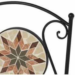 SIENA GARDEN Stella Stapelstuhl Gestell Stahl Schwarz Matt, Fläche Keramik Mehrfarbig -SIENA GARDEN Shop 22736660 3