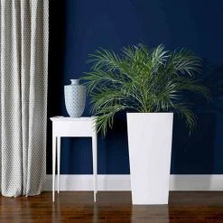 SIENA GARDEN Pflanzgefäß LYON, Weiß Hochglanzoptik, 30 X 30 X 57 Cm Kunststoffgefäß Mit Einsatz -SIENA GARDEN Shop 23146380 5