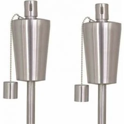 SIENA GARDEN Set Öllampe Dana 2-tlg., Edelstahl Silber Ø 7,4 X 115 Cm