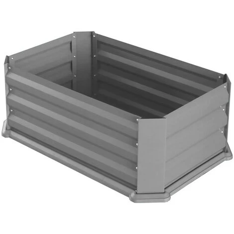 SIENA GARDEN Hochbeet Mit Boden, 80 X 50 X 30 Cm, Grau, Metall, Mit Abnehmbarem Boden 4 SIENA GARDEN Hochbeet Mit Boden, 80 X 50 X 30 Cm, Grau, Metall, Mit Abnehmbarem Boden – Bild 2