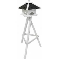 SIENA GARDEN Vogelfutterhaus "Black+White Premium", Mit Silo 38x38x28 Cm, Kiefernholz