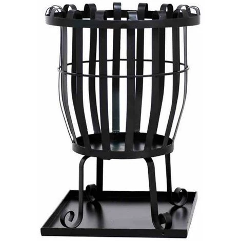 SIENA GARDEN Feuerkorb Pagia, Stahl Schwarz, Ø 39 X 51 Cm Inklusive Aschefangblech 3 SIENA GARDEN Feuerkorb Pagia, Stahl Schwarz, Ø 39 X 51 Cm Inklusive Aschefangblech