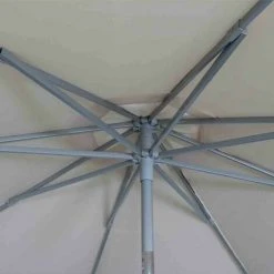 SIENA GARDEN Push Pro Mittelstockschirm Silber/natur Ø 300cm Gestell Alu Silber, Streben Stahl, Bezug 100% Polyester, 180g/m² Natur, Lichtschutzfaktor UPF 50+ -SIENA GARDEN Shop 41373510 3