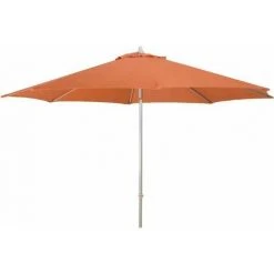 SIENA GARDEN Push Pro Mittelstockschirm Silber/terracotta Ø 300cm Gestell Alu Silber, Streben Stahl, Bezug 100% Polyester, 180g/m² Terra, Lichtschutzfaktor UPF 50+