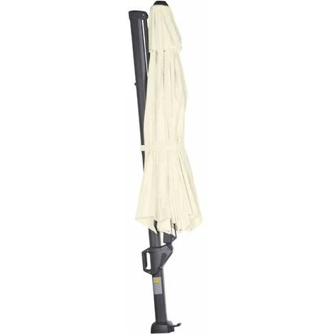 SIENA GARDEN Sunset N+ Ampelschirm Anthrazit/ecru Ø 350cm Gestell Aluminium Anthrazit, Bezug 100% Polyester, 300g/m² In Ecru, PU-beschichtet, UPF 50+ 4 SIENA GARDEN Sunset N+ Ampelschirm Anthrazit/ecru Ø 350cm Gestell Aluminium Anthrazit, Bezug 100% Polyester, 300g/m² In Ecru, PU-beschichtet, UPF 50+ – Bild 2