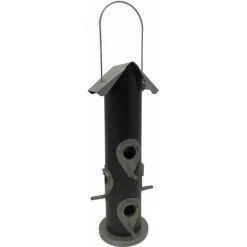 SIENA GARDEN Vogelfuttersäule Black Line Für Mischfutter, 35cm