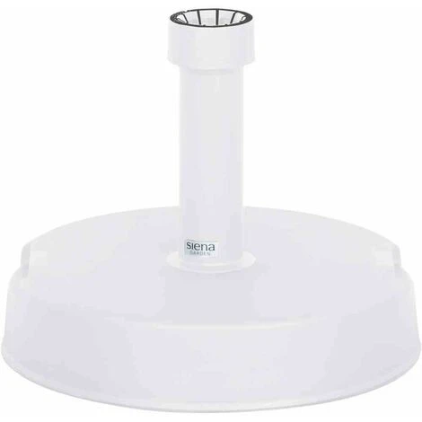 SIENA GARDEN Betonständer 20 Kg Rund, Weiß Kunststoffrohr 18-38 Mm, Mit Handmulden 3 SIENA GARDEN Betonständer 20 Kg Rund, Weiß Kunststoffrohr 18-38 Mm, Mit Handmulden