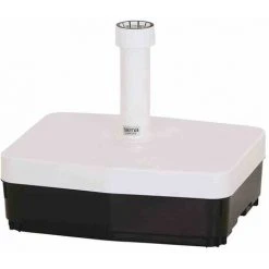 SIENA GARDEN Schirmständer 45 Kg Eckig, Weiß Kunststoffrohr 19-54 Mm, Mit Rollen Und Handmulden, Füllbar Mit Sand