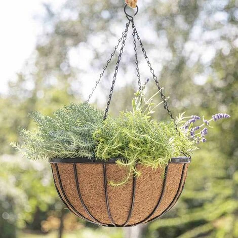 SIENA GARDEN Hängeampel Wrought Ø 35 Cm Mit Kokoseinlage, Kette Und Haken 4 SIENA GARDEN Hängeampel Wrought Ø 35 Cm Mit Kokoseinlage, Kette Und Haken – Bild 2