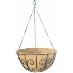 SIENA GARDEN Hängeampel Swirl Ø 35 Cm Mit Kokoseinlage, Kette Und Haken