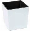 SIENA GARDEN Pflanzgefäß BREST, Weiß Hochglanzoptik, 25 X 25 X 26 Cm Kunststoffgefäß Mit Einsatz -SIENA GARDEN Shop 41373910 1