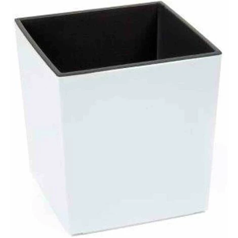 SIENA GARDEN Pflanzgefäß BREST, Weiß Hochglanzoptik, 25 X 25 X 26 Cm Kunststoffgefäß Mit Einsatz 3 SIENA GARDEN Pflanzgefäß BREST, Weiß Hochglanzoptik, 25 X 25 X 26 Cm Kunststoffgefäß Mit Einsatz
