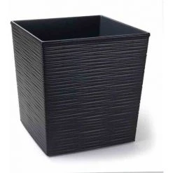 SIENA GARDEN Pflanzgefäß BIRON, Graphit Rillenoptik, 40 X 40 X 41,5 Cm Kunststoffgefäß Mit Einsatz