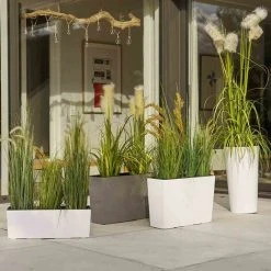 SIENA GARDEN Pflanzgefäß LILLE, Weiß Hochglanzoptik, Ø 25 X 46,5 Cm Kunststoffgefäß Mit Einsatz -SIENA GARDEN Shop 41373944 5