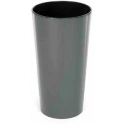 SIENA GARDEN Pflanzgefäß LILLE, Anthrazit Hochglanzoptik, Ø 40 X 75 Cm Kunststoffgefäß Mit Einsatz