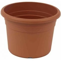 SIENA GARDEN Topf CILINDRO Ø 40 X 26 Cm, Terracotta Rundes Kunststoffgefäß Mit Bodenlöchern
