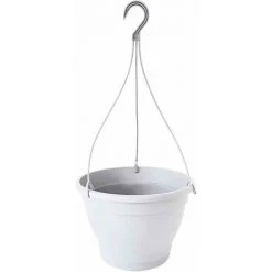 SIENA GARDEN Hängeampel Ø 30 X 20 Cm, Weiß Pflanzgefäß Aus Kunststoff