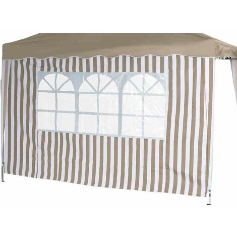 SIENA GARDEN Seitenteile Zu Faltpavillon 3x3 M, Taupe/weiß, 2er Set Bezug Aus Polyester, 160g/m² In Taupe/weiß, 1x Mit Und 1x Ohne Fenster 3 SIENA GARDEN Seitenteile Zu Faltpavillon 3x3 M, Taupe/weiß, 2er Set Bezug Aus Polyester, 160g/m² In Taupe/weiß, 1x Mit Und 1x Ohne Fenster