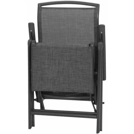 SIENA GARDEN Livorno Relaxsessel Gestell Aluminium Anthrazit, Fläche Ranotex®-Gewebe Silber-schwarz 4 SIENA GARDEN Livorno Relaxsessel Gestell Aluminium Anthrazit, Fläche Ranotex®-Gewebe Silber-schwarz – Bild 2