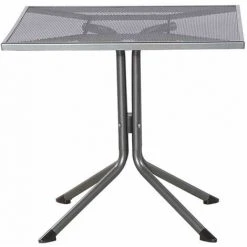 SIENA GARDEN Elda Plus Dining Tisch 80x80x71 Cm Gestell Stahl Eisengrau, Tischplatte Streckmetall Eisengrau