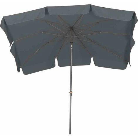 SIENA GARDEN Tropico Mittelstockschirm Anthrazit/grau 210x140cm Gestell Stahl Anthrazit, Bezug 100% Polyester, 180g/m² In Grau, Lichtschutzfaktor UPF 50+ 6 SIENA GARDEN Tropico Mittelstockschirm Anthrazit/grau 210x140cm Gestell Stahl Anthrazit, Bezug 100% Polyester, 180g/m² In Grau, Lichtschutzfaktor UPF 50+ – Bild 4