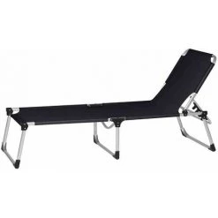 SIENA GARDEN Alu-XXL Dreibeinliege Gestell Aluminium Silber, Fläche Ranotex®-Gewebe Schwarz