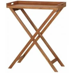 SIENA GARDEN Minera Tablett, Gestell Und Fläche Akazienholz FSC®-100% Natur, Praktisch Zusammenklappbar, Optimale Arbeitshöhe Zum Grillen