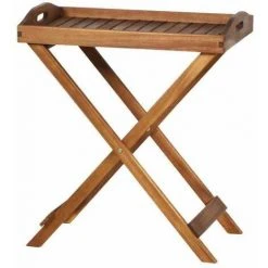 SIENA GARDEN Astoria Tablett 60x40x70 Cm Gestell Und Tischplatte Akazienholz Natur Geölt, Fläche Akazienholz Natur