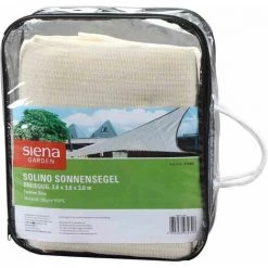 SIENA GARDEN Solino Sonnensegel Ecru 180g/m² HDPE, 3-eckig, 3,6x3,6x3,6m -SIENA GARDEN Shop 45811452 3