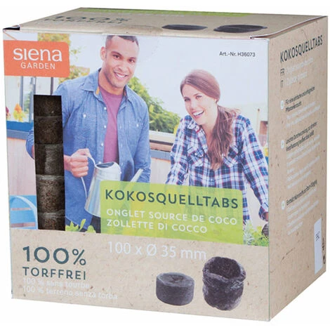 SIENA GARDEN Kokos-Quelltabs Mit Netz, 100 Stück, Braun, Kokosfasern, Ø 3,5 Cm 3 SIENA GARDEN Kokos-Quelltabs Mit Netz, 100 Stück, Braun, Kokosfasern, Ø 3,5 Cm