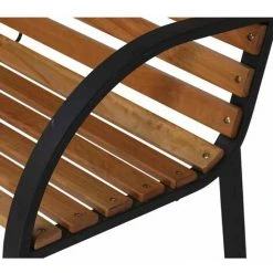 SIENA GARDEN Menorca 2er Bank Gestell Stahl Schwarz, Fläche Hartholz Natur -SIENA GARDEN Shop 46258015 3