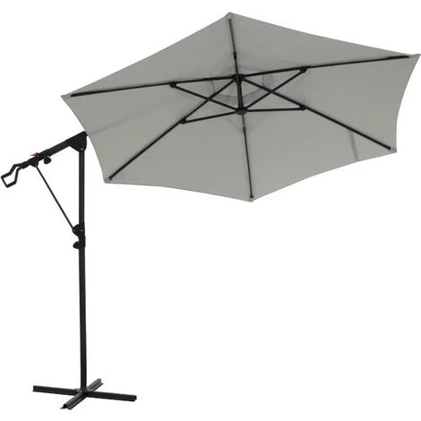 SIENA GARDEN Alu-Ampelschirm 'Leo', Ø 300 Cm Stone 3 SIENA GARDEN Alu-Ampelschirm 'Leo', Ø 300 Cm Stone