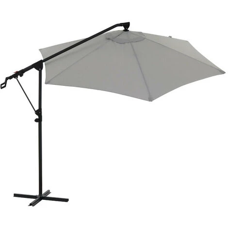 SIENA GARDEN Alu-Ampelschirm 'Leo', Ø 300 Cm Stone 4 SIENA GARDEN Alu-Ampelschirm 'Leo', Ø 300 Cm Stone – Bild 2