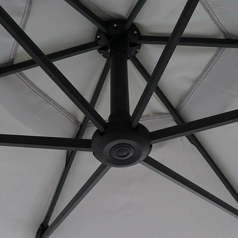 SIENA GARDEN Alu-Ampelschirm 'Leo', Ø 300 Cm Stone 5 SIENA GARDEN Alu-Ampelschirm 'Leo', Ø 300 Cm Stone – Bild 3