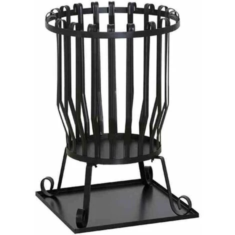 SIENA GARDEN Feuerkorb Druma, Stahl Schwarz, Inklusive Bodenplatte Ø 43 X 63 Cm 3 SIENA GARDEN Feuerkorb Druma, Stahl Schwarz, Inklusive Bodenplatte Ø 43 X 63 Cm