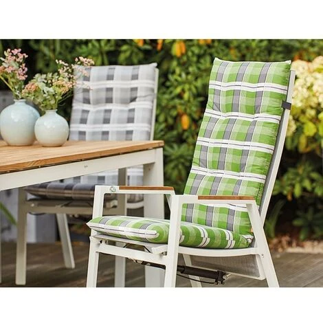 SIENA GARDEN Auflage Regor Klappsesselauflage Karo Grün 5 SIENA GARDEN Auflage Regor Klappsesselauflage Karo Grün – Bild 3