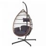 Siena Garden Hängesessel Mit Standfuß Salerno Schwarz/natur Hängekorb Mit Kissen
