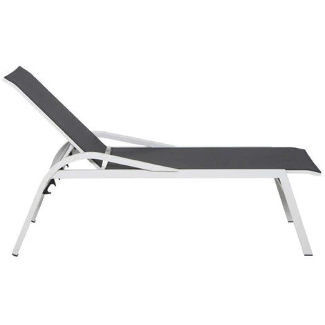 Siena Garden Milos Rollliege Aluminium Weiß-grau Mit Textilbezug Schwarz-grau H16695 Sonnenliege 4 Siena Garden Milos Rollliege Aluminium Weiß-grau Mit Textilbezug Schwarz-grau H16695 Sonnenliege – Bild 2