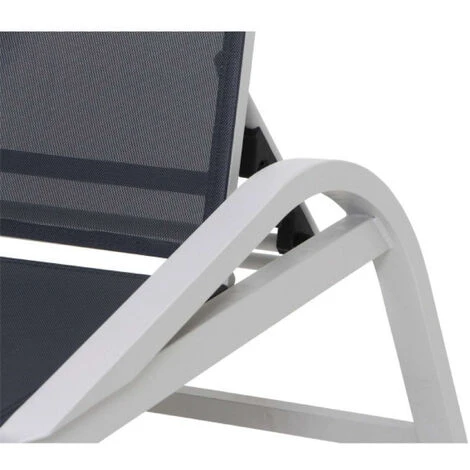 Siena Garden Milos Rollliege Aluminium Weiß-grau Mit Textilbezug Schwarz-grau H16695 Sonnenliege 6 Siena Garden Milos Rollliege Aluminium Weiß-grau Mit Textilbezug Schwarz-grau H16695 Sonnenliege – Bild 4