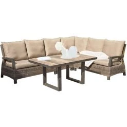 Siena Garden Loungegruppe Corido 5-teilig Alugestell Gardino®-Geflecht Charcoal Grey