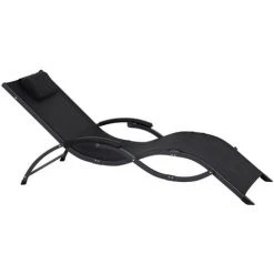 SIENA GARDEN Liege 'Tropez', Schwarz, Ranotex®, Ca. 66 X 165 X 64 Cm