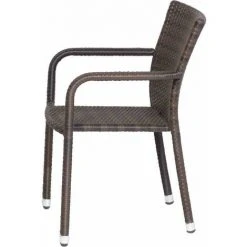 SIENA GARDEN Minas Stapelsessel Gestell Aluminium Schwarz, Fläche Gardino®-Geflecht Maron -SIENA GARDEN Shop 51910698 3